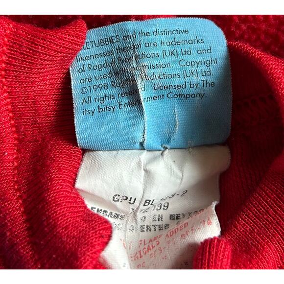 Vintage Teletubbies one piece sleeper pajamas 90s Rare full zip nostalgic 2T - Picture 12 of 13